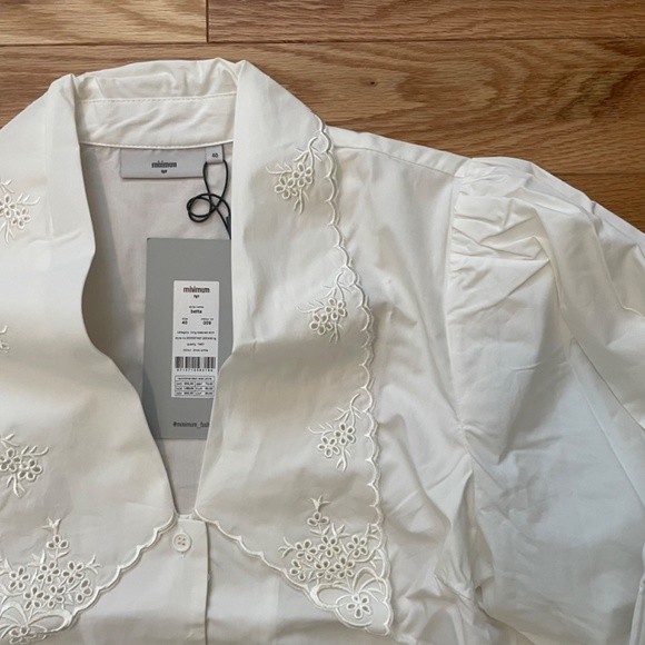 Minimum cotton poplin collared white shirt - Picture 2 of 4